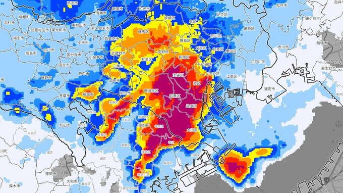 【大雨情報】東京都に「記録的短時間大雨情報」気象庁が発表　茨城、栃木、群馬、埼玉、千葉、東京で10日夜遅くにかけて『線状降水帯』発生の恐れも【雨と風シミュレーション・気象庁の最新情報】|TBS NEWS DIG