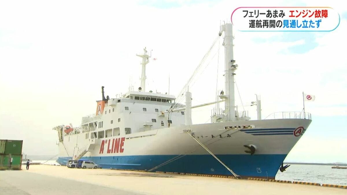 フェリーあまみ　機関故障で運休　フェリーきかいを増便して対応