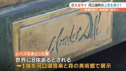 時価8億円 ダリ制作の巨大な「サイ」のブロンズ像 美術館に設置 入口