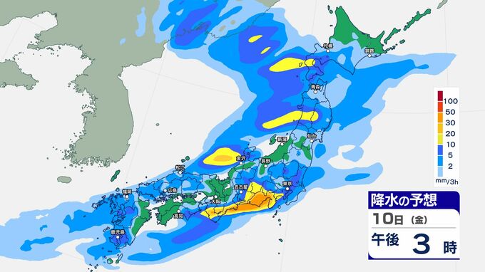 【雨情報】9日夜～10日にかけて低気圧が発達　前線が本州付近を通過する見込み　西日本では大気の状態が非常に不安定に　落雷や竜巻などの激しい突風、急な強い雨に注意|TBS NEWS DIG