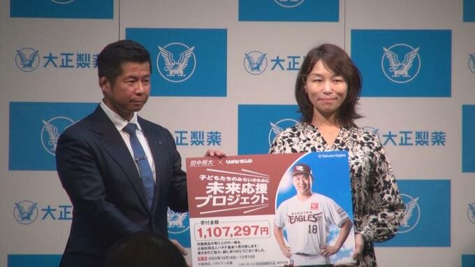 楽天・田中将大投手が応援「大正製薬」売り上げを被災地の子どもたちへ|TBS NEWS DIG