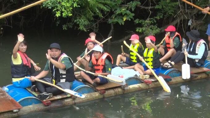 手作りの筏＜イカダ＞で川下り　45年続く伝統行事に小学6年生が挑む　石垣市|TBS NEWS DIG