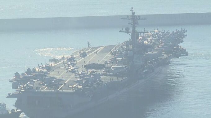 北朝鮮が衛星打ち上げ予告の中、米原子力空母が韓国到着　韓国軍「北の脅威に断固として対応する意志示すもの」