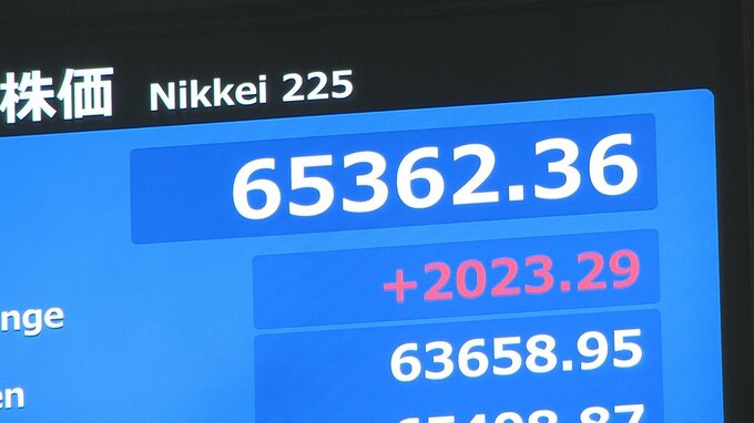 日経平均 午後も6万5000円台での取引続く　市場関係者「正式にホルムズ海峡開放なら株価はさらに上がる可能性も」