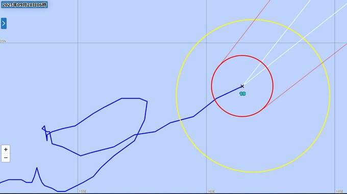 【台風情報】台風19号（ノグリー）グルッと一回り北東へ…日本のはるか東で強風域330kmに拡大、週明けは温帯低気圧へ【日本付近 雨と風の動きシミュレーション】　|　富山のニュース｜天気・防災｜チューリップテレビ