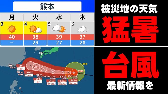 【被災地の天気】木曜日まで酷暑・猛暑に最大限の対策を　そして台風13号はいまどこ？　最新の予想進路をこまめに確認してください　気象庁3日午前9時45分発表|TBS NEWS DIG