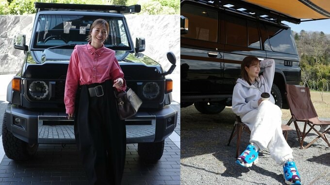 【 新山千春 】愛車「ランクル70」で桜ドライブを満喫　「自然の中で大きな深呼吸できる時間が贅沢で豊かな気持ちになれた」|TBS NEWS DIG