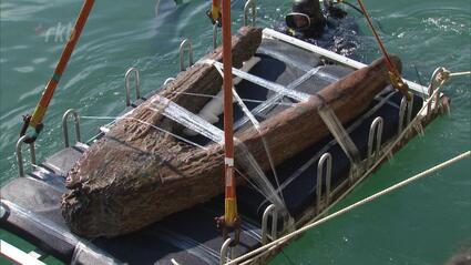 水中映像】モンゴル軍襲来“元寇船”の碇、741年ぶりに長崎沖で