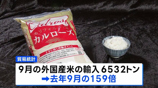 外国産米の輸入が急増 9月は去年の159倍　国産米の価格高騰が続き“割安”に|TBS NEWS DIG