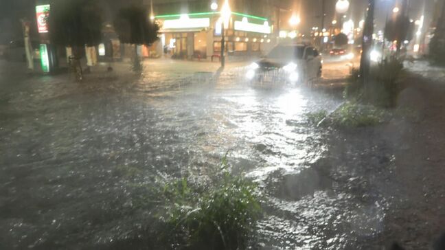 道路が冠水して川のように…鹿児島県で1時間89ミリの猛烈な雨　線状降水帯発生のおそれ|TBS NEWS DIG