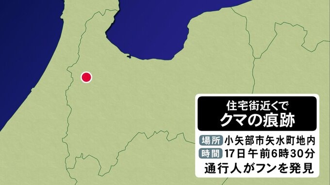 郊外の住宅街近くでクマの痕跡…川に沿って移動か　目撃と痕跡は今月6件で警戒　富山・小矢部市　|　富山のニュース｜天気・防災｜チューリップテレビ