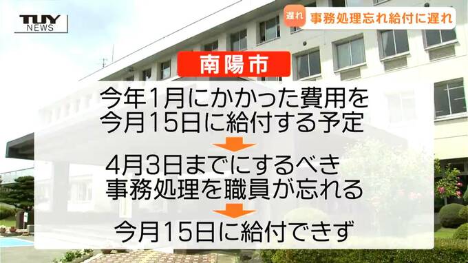"高額介護サービス費"  の今月の給付に遅れ　事務処理の失念が組織として共有されず（山形・南陽市）　|　山形のニュース│TUYテレビユー山形