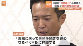 元秘書に“流血暴行” 高野光二郎参院議員が議員辞職表明も…双方で説明食い違う部分 質問には答えず|TBS NEWS DIG