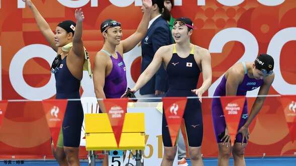 最終種目女子4×100mメドレーリレーで銀メダル 白井、鈴木、池江、池本でつなぎ、今大会競泳陣37個目のメダル【アジア大会】|TBS NEWS DIG