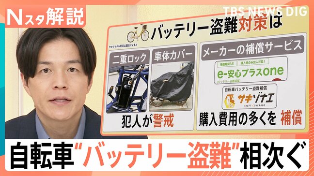なぜ急増？電動アシスト自転車の「バッテリー」盗難！わずか4秒の犯行も…意外な盲点と対策【Nスタ解説】|TBS NEWS DIG