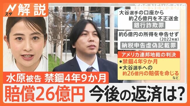 水原一平被告なぜ禁錮4年9か月に?検察と弁護人が“握った”か 賠償金約26億円の今後の返済は?【Nスタ解説】|TBS NEWS DIG
