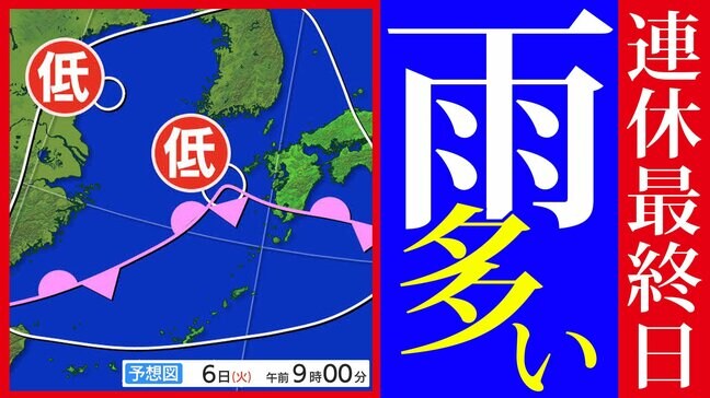 【九州 低気圧通過】佐賀・長崎・鹿児島・宮崎で雨雲がかかりはじめる 連休最終日はあいにくの”雨 ” 連休明けは最悪の”黄砂”【雨と黄砂のシミュレーション5月6日(火)~8日(木)】福岡・佐賀・長崎・大分・熊本・宮崎・鹿児島|TBS NEWS DIG