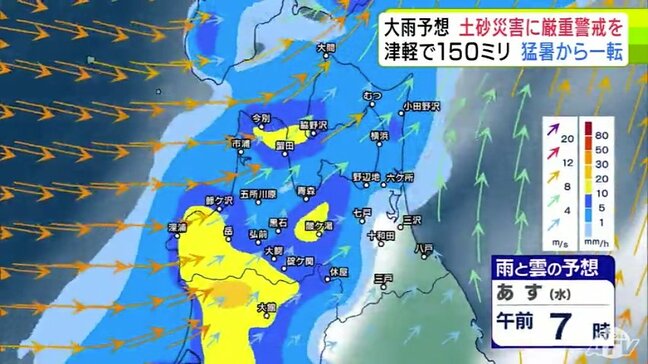 【猛暑から一転…大雨情報】「最悪」「暑いシャワーを浴びている感じ」青森で35.2℃「猛暑日」など“危険な暑さ”となった青森県　一方でこのあと天候急変「大雨」の恐れも…【雨と雲シミュレーションあり】|TBS NEWS DIG