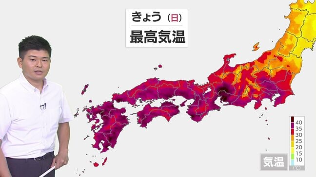 九州や東海を中心に酷暑日予想 関東はきょう午後も急な非常に激しい雷雨のおそれ 週明けは熊本で統計史上初の40℃か|TBS NEWS DIG