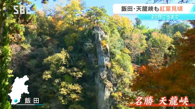「川と紅葉がマッチしている」飯田市の観光名所・天龍峡の紅葉が見ごろに　長野　|　SBC NEWS | 長野のニュース | SBC信越放送