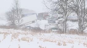 トラックなど100台超の玉突き事故　冬の嵐に襲われたアメリカ中西部ミシガン州　風速は最大約18m、積雪量30センチの予報|TBS NEWS DIG