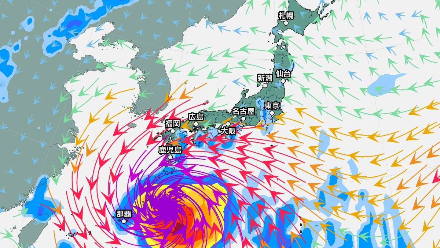 台風情報】最大瞬間風速 80m/sに到達…猛烈な勢力の「台風13号」はあす