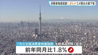 7月の全国消費者物価指数1.8％上昇　59か月連続の増加　緑茶や輸入牛肉が上昇　コメ類は大幅下落| TBS CROSS DIG with Bloomberg