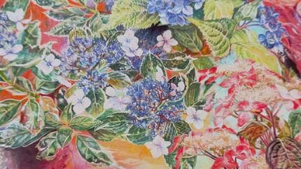 珊瑚や鹿の角を画材に…伝統の「日本画」に新風 コピックでリアルな