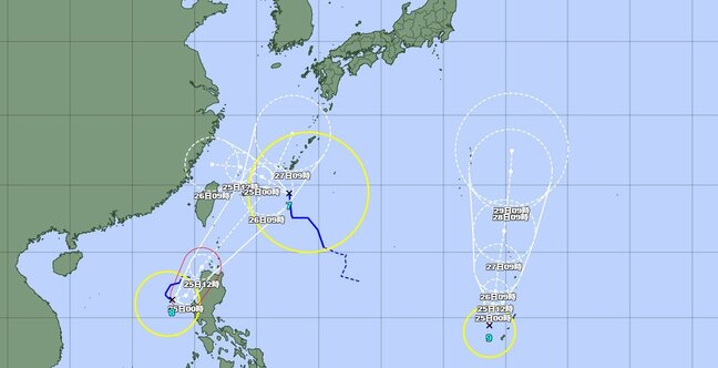 【トリプル台風】今後はどこへ？台風7号、8号に続いて台風9号が発生　今週に入って3つ目の台風が…【雨風シミュレーション】|TBS NEWS DIG