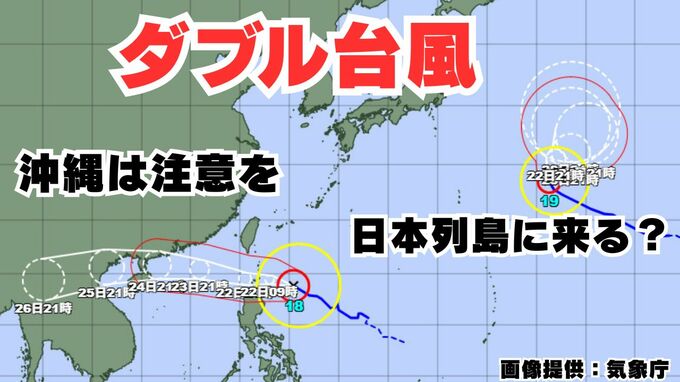 【ダブル台風】「台風18号」沖縄地方は高波に注意を「台風19号」日本列島には来る？16日間の天気シミュレーション【気象庁 台風情報 今後の台風進路は？21日午後11時50分更新】|TBS NEWS DIG