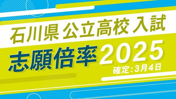 【確定版】石川県公立高校入試2025志願倍率 金沢錦丘が1.53倍、金沢桜丘が1.46倍…令和7年度の出願状況 全校掲載|TBS NEWS DIG
