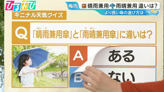 「“晴雨”兼用傘」と「“雨晴”兼用傘」違いはあるの？梅雨の時期の傘の選び方【ひるおび】|TBS NEWS DIG