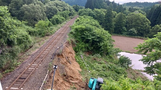 JR北上線のほっとゆだ・横手間　運転再開は8月上旬見込み　大雨でのり面崩落|TBS NEWS DIG