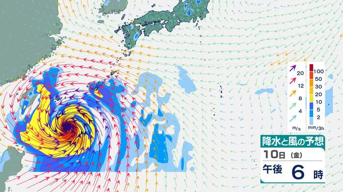 【台風情報】非常に強い台風9号（最大瞬間風速70m）、10日(金)から沖縄接近へ 猛烈な暴風警戒　週末は北日本で大雨か【最新予想進路】|TBS NEWS DIG