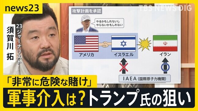 攻撃の応酬開始から1週間　イスラエル・イランから日本人の退避開始　鍵を握るトランプ大統領はイラン攻撃計画 “承認”か　核めぐる立場の違いは？須賀川記者解説【news23】|TBS NEWS DIG
