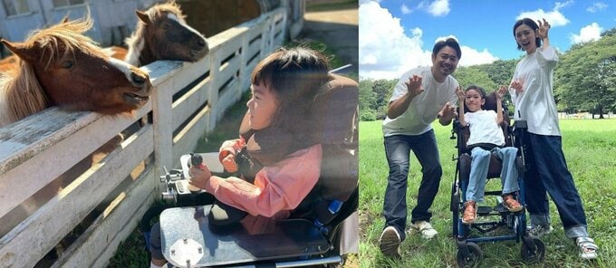 【星野真里】長女・ふうかさん　「ある程度の距離感が必要だった」　動物との触れ合い写真を公開　「何度も経験を積んだのち、やっと近づけるようになった時のもの」　【先天性ミオパチー】|TBS NEWS DIG