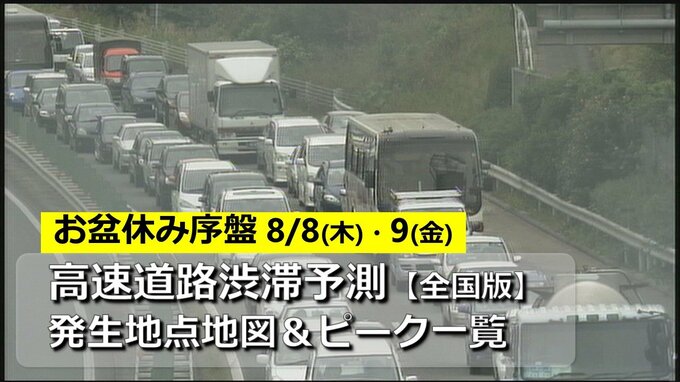 【全国お盆休み渋滞予想】8/8(木)・9(金) 高速道路渋滞予測 金曜夜は最長45km 序盤の平日から各地で混雑 渋滞場所&時間帯一覧【東名・名神・中央道・関越道・東北道・伊勢湾岸道・阪神高速・九州道・アクアラインほか】|TBS NEWS DIG