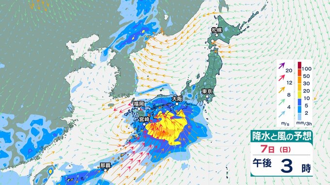 【台風のたまご】熱帯低気圧の発達具合や前線の状況次第で7⽇頃に⻄⽇本を中⼼に大雨の可能性【9日までの最新の風雨シミュレーション】|TBS NEWS DIG