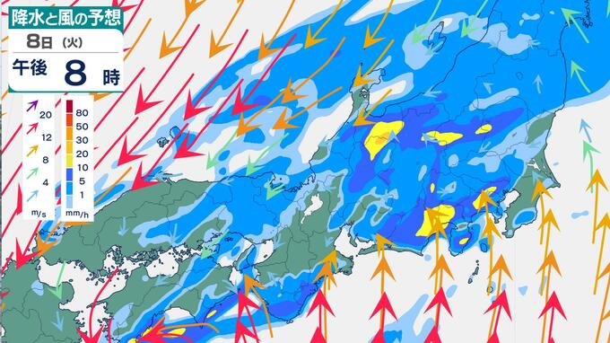 【大雨警戒】関東甲信・東海・四国で線状降水帯のおそれ 今夜から明朝にかけて猛烈な雨予想【1時間ごとの雨風シミュレーション】|TBS NEWS DIG