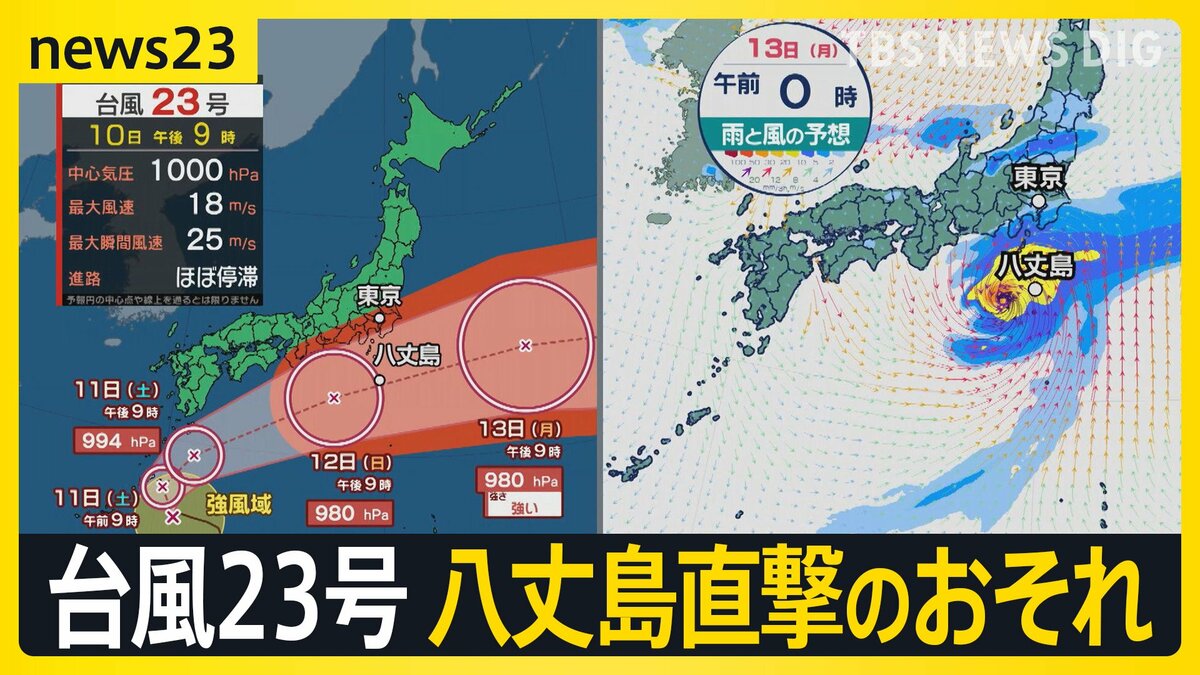 3連休を直撃 台風23号が日本列島に接近…今後の進路は？ 倒れた電柱に