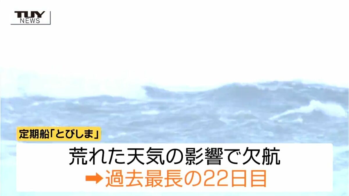 Az@船便の場合お時間かかります 動画】飛島への臨時便をあす運航へ検討 定期船欠航は22日目臨時便は