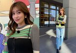 【 中川安奈 】 「大好きなデニムコーデ　たまにはこういうスタイルも」　映えスポットでロケの衣装を公開|TBS NEWS DIG