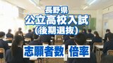 【長野県公立高校入試】後期選抜「志願者数」「倍率」…【高校一覧】|TBS NEWS DIG