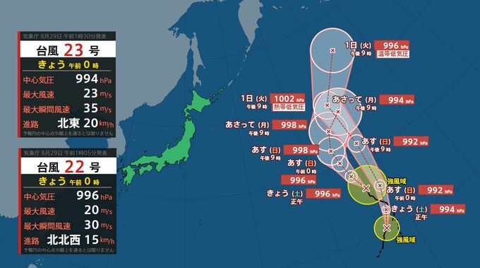 【台風情報】台風23号(バンラン)発生　8月10個目（29日午前3時現在）【雨風シミュレーション（29日～9月3日）】|TBS NEWS DIG
