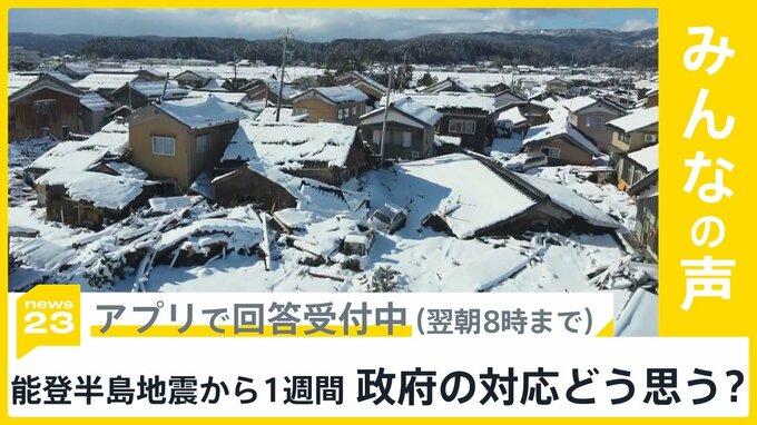 能登半島地震から1週間 今後1ヶ月は最大震度5強以上に注意 政府の対応どう思う?【news23】|TBS NEWS DIG