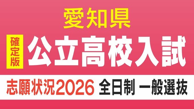 【確定版】愛知県公立高校入試2026 志願倍率 全日制課程･一般選抜など〈普通科〉旭丘1.51倍 明和1.74倍 一宮1.44倍 岡崎1.23倍 千種2.39倍 令和8年度の出願状況（全校掲載･一覧）|TBS NEWS DIG