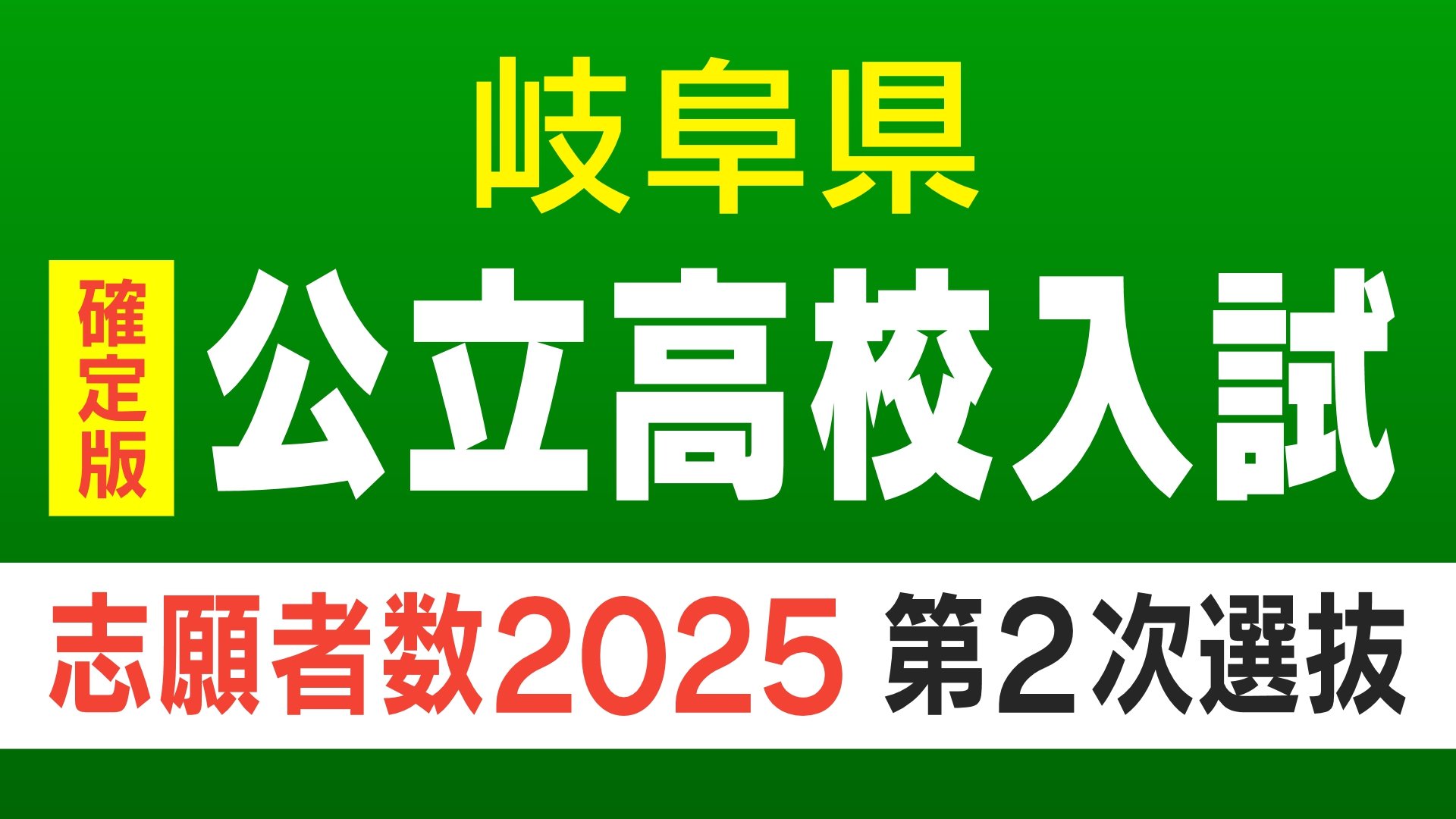 【岐阜県公立高校入試2025】合格者が募集に満たない学校の「第二次選抜」最新版 全日制・定時制課程の志願者数・出願状況一覧