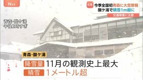 青森に大雪警報　今季全国初　酸ケ湯では積雪1メートル超　交通障害などに警戒|TBS NEWS DIG