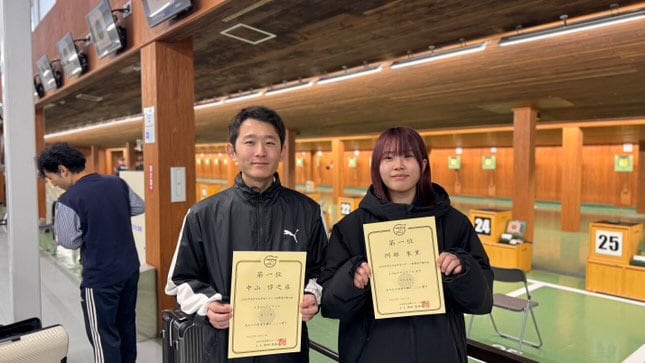 エアピストル 中山選手・阿部選手（岡山商科大）インカレ優勝|TBS NEWS DIG