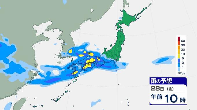 【大雨情報】福岡・熊本・大分に線状降水帯予測情報　28日午前中にかけ　西日本と東日本で大雨予想　近畿・東海など警報級大雨の可能性　28日～全国の雨シミュレーション|TBS NEWS DIG